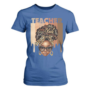 Black Teacher Magic T Shirt For Women Black History Month Afro Hair Melanin TS02 Royal Blue Print Your Wear
