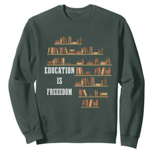 Black History Education Is Freedom Sweatshirt African Roots Africa Map TS02 Dark Forest Green Print Your Wear