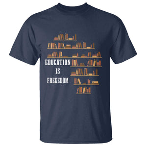 Black History Education Is Freedom T Shirt African Roots Africa Map TS02 Navy Print Your Wear