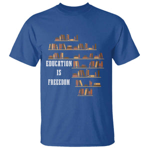 Black History Education Is Freedom T Shirt African Roots Africa Map TS02 Royal Blue Print Your Wear