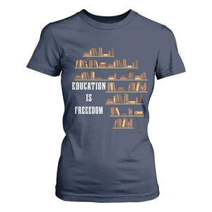 Black History Education Is Freedom T Shirt For Women African Roots Africa Map TS02 Navy Print Your Wear