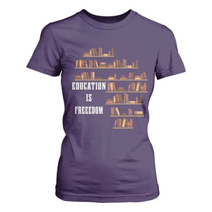 Black History Education Is Freedom T Shirt For Women African Roots Africa Map TS02 Purple Print Your Wear