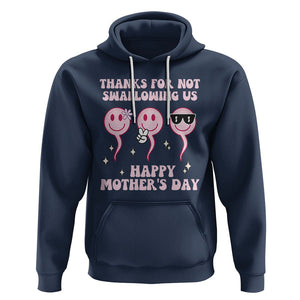 Funny Mother's Day Hoodie Thanks For Not Swallowing Us TS02 Navy Printyourwear