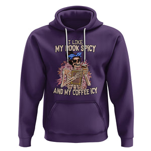 Reading Skeleton Hoodie I Like My Books Spicy And My Coffee Icy Book and Coffee Lovers TS02 Purple Printyourwear