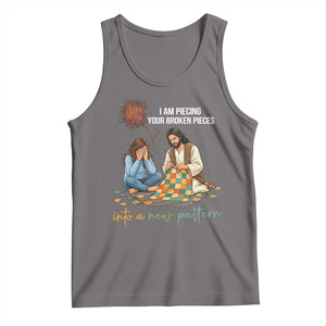 I Am Piecing Your Broken Pieces Christian Healing Tank Top Jesus Comfort Faith Restoration Inspirational Gift TS02 Deep Heather Print Your Wear