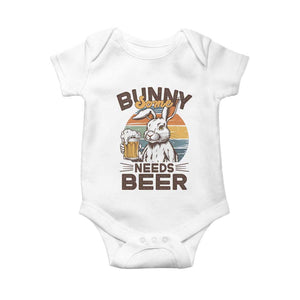 Some Bunny Needs Beer Funny Easter Drinking Humor Baby Onesie Retro Rabbit Beer Lover Gift TS02 White Print Your Wear