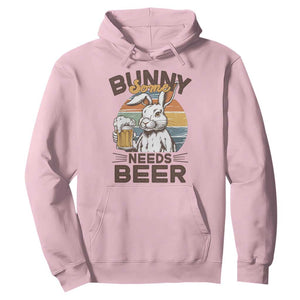 Some Bunny Needs Beer Funny Easter Drinking Humor Hoodie Retro Rabbit Beer Lover Gift TS02 Light Pink Print Your Wear