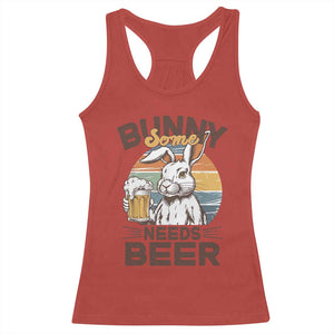 Some Bunny Needs Beer Funny Easter Drinking Humor Racerback Tank Top Retro Rabbit Beer Lover Gift TS02 Red Print Your Wear