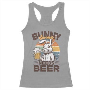 Some Bunny Needs Beer Funny Easter Drinking Humor Racerback Tank Top Retro Rabbit Beer Lover Gift TS02 Sport Gray Print Your Wear