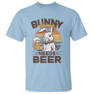 Some Bunny Needs Beer Funny Easter Drinking Humor T Shirt Retro Rabbit Beer Lover Gift TS02 Light Blue Print Your Wear