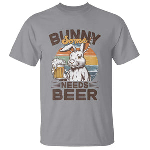 Some Bunny Needs Beer Funny Easter Drinking Humor T Shirt Retro Rabbit Beer Lover Gift TS02 Sport Gray Print Your Wear