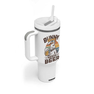 Some Bunny Needs Beer Funny Easter Drinking Humor Tumbler With Handle Retro Rabbit Beer Lover Gift TS02 Print Your Wear