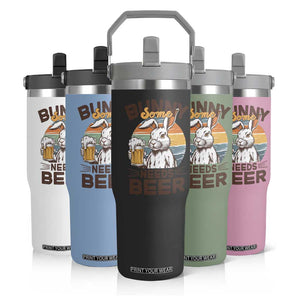 Some Bunny Needs Beer Funny Easter Drinking Humor Flip Straw Tumbler Retro Rabbit Beer Lover Gift TS02 Print Your Wear