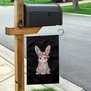 Cute Floral Easter Bunny Graphic Garden Flag Adorable Spring Rabbit with Flowers Pastel Aesthetic Gift TS02 Print Your Wear