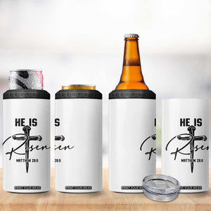 He Is Risen Matthew 28:6 Christian Easter 4 in 1 Can Cooler Tumbler Nail Cross Faith Religious Inspirational Gift TS02 Print Your Wear