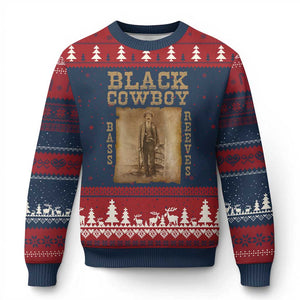 Bass Reeves Ugly Christmas Sweater Black Cowboy Western Legend Vintage TS02 Navy Red Print Your Wear