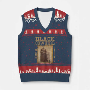 Mary Fields V-Neck Knit Sweater Vest Black Cowgirl Pioneer Western Legend Vintage TS02 Navy Red Print Your Wear