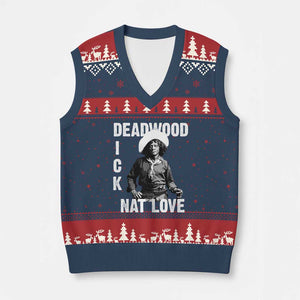 Nat Love V-Neck Knit Sweater Vest Deadwood Dick Black Cowboy Western Legend Vintage TS02 Navy Red Print Your Wear