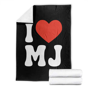 I Heart MJ Classic Graphic Tribute Throw Blanket Love Pop Legend Iconic Culture Music Fan Favor TS02 Black Print Your Wear