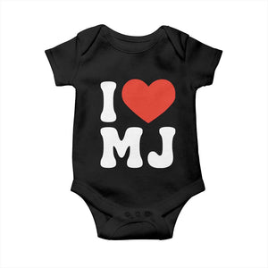 I Heart MJ Classic Graphic Tribute Baby Onesie Love Pop Legend Iconic Culture Music Fan Favor TS02 Black Print Your Wear
