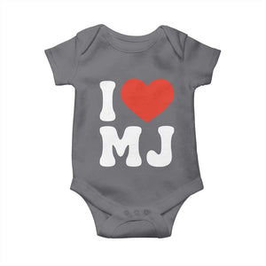 I Heart MJ Classic Graphic Tribute Baby Onesie Love Pop Legend Iconic Culture Music Fan Favor TS02 Charcoal Print Your Wear