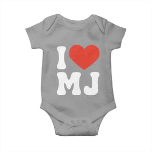 I Heart MJ Classic Graphic Tribute Baby Onesie Love Pop Legend Iconic Culture Music Fan Favor TS02 Sport Gray Print Your Wear