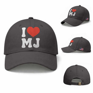 I Heart MJ Classic Graphic Tribute Baseball Cap Love Pop Legend Iconic Culture Music Fan Favor TS02 Baseball Cap Universal Fit Dark Gray Print Your Wear