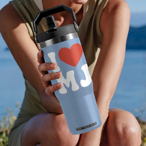 I Heart MJ Classic Graphic Tribute Flip Straw Tumbler Love Pop Legend Iconic Culture Music Fan Favor TS02 One Size: 30 oz Light Blue Print Your Wear