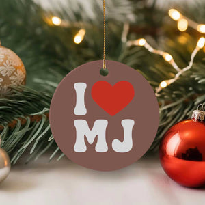 I Heart MJ Classic Graphic Tribute Ceramic Ornament Love Pop Legend Iconic Culture Music Fan Favor TS02 1pc Mocha Print Your Wear