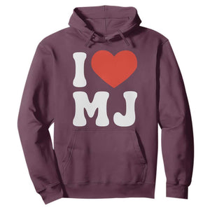I Heart MJ Classic Graphic Tribute Hoodie Love Pop Legend Iconic Culture Music Fan Favor TS02 Maroon Print Your Wear