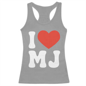 I Heart MJ Classic Graphic Tribute Racerback Tank Top Love Pop Legend Iconic Culture Music Fan Favor TS02 Sport Gray Print Your Wear