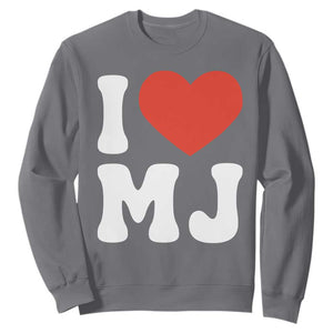 I Heart MJ Classic Graphic Tribute Sweatshirt Love Pop Legend Iconic Culture Music Fan Favor TS02 Charcoal Print Your Wear