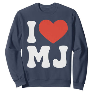 I Heart MJ Classic Graphic Tribute Sweatshirt Love Pop Legend Iconic Culture Music Fan Favor TS02 Navy Print Your Wear