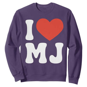 I Heart MJ Classic Graphic Tribute Sweatshirt Love Pop Legend Iconic Culture Music Fan Favor TS02 Purple Print Your Wear