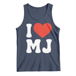 I Heart MJ Classic Graphic Tribute Tank Top Love Pop Legend Iconic Culture Music Fan Favor TS02 Navy Print Your Wear