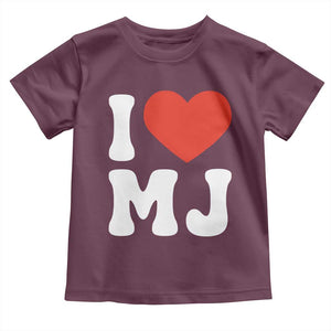 I Heart MJ Classic Graphic Tribute Toddler T Shirt Love Pop Legend Iconic Culture Music Fan Favor TS02 Maroon Print Your Wear