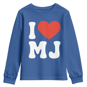 I Heart MJ Classic Graphic Tribute Youth Sweatshirt Love Pop Legend Iconic Culture Music Fan Favor TS02 Royal Blue Print Your Wear