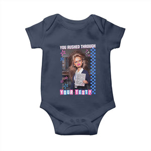Sarcastic You Rushed Through Your Test Doll Meme Baby Onesie Teacher Reaction Humor Final Exams TS02 Navy Print Your Wear