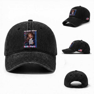 Sarcastic You Rushed Through Your Test Doll Meme Washed Cotton Baseball Cap Teacher Reaction Humor Final Exams TS02 Washed Cap Universal Fit Black Print Your Wear