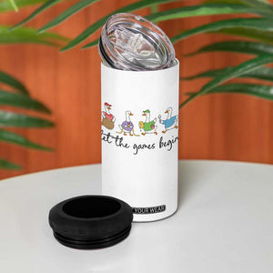Let the Games Begin Cute Geese 4 in 1 Can Cooler Tumbler Field Day Whimsical School Sports TS02 Print Your Wear