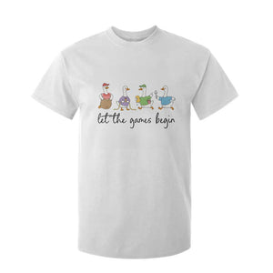Let the Games Begin Cute Geese T Shirt For Kid Field Day Whimsical School Sports TS02 White Print Your Wear