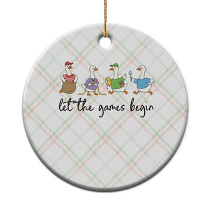 Let the Games Begin Cute Geese Ceramic Ornament Field Day Whimsical School Sports TS02 1pc Christmas Plaid Print Your Wear