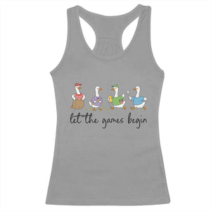 Let the Games Begin Cute Geese Racerback Tank Top Field Day Whimsical School Sports TS02 Sport Gray Print Your Wear
