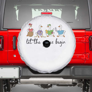 Let the Games Begin Cute Geese Spare Tire Cover Field Day Whimsical School Sports TS02 White Print Your Wear