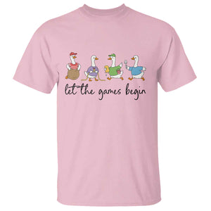 Let the Games Begin Cute Geese T Shirt Field Day Whimsical School Sports TS02 Light Pink Print Your Wear