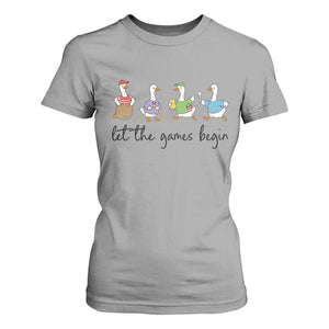 Let the Games Begin Cute Geese T Shirt For Women Field Day Whimsical School Sports TS02 Sport Gray Print Your Wear