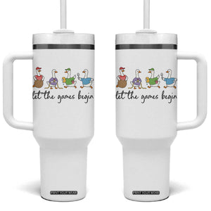 Let the Games Begin Cute Geese Tumbler With Handle Field Day Whimsical School Sports TS02 One Size: 40 oz White Print Your Wear