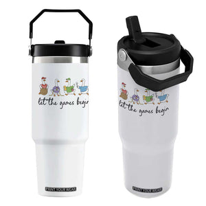 Let the Games Begin Cute Geese Flip Straw Tumbler Field Day Whimsical School Sports TS02 One Size: 30 oz White Print Your Wear