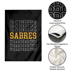 Retro Sabres Name Script Style Garden Flag Vintage Distressed Sports Spirit Fan Pride TS02 Print Your Wear