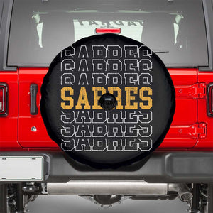 Retro Sabres Name Script Style Spare Tire Cover Vintage Distressed Sports Spirit Fan Pride TS02 Black Print Your Wear